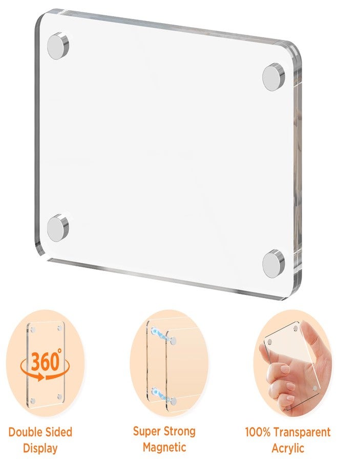 Dooiclear 8 Pack Acrylic Magnetic Picture Frame for Fridge, 2.36x3.54 Inch Polaroid Frame for Refrigerator, Clear Instax Photo Frames, Mini Picture Magnet Frames for Home, School, Office - Image 3